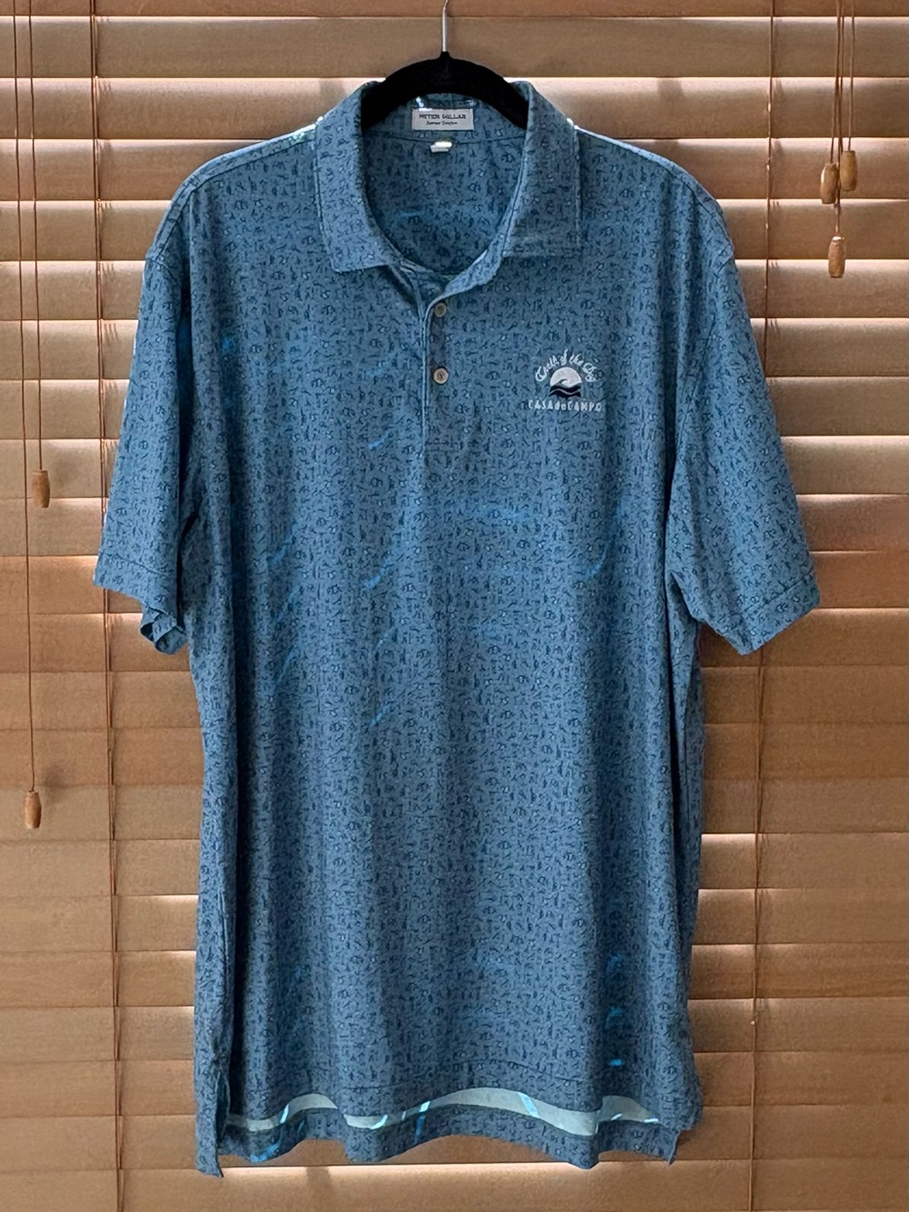 Peter Millar Summer Comfort Casa de Campo Teeth of the Dog Golf Polo Shirt Large